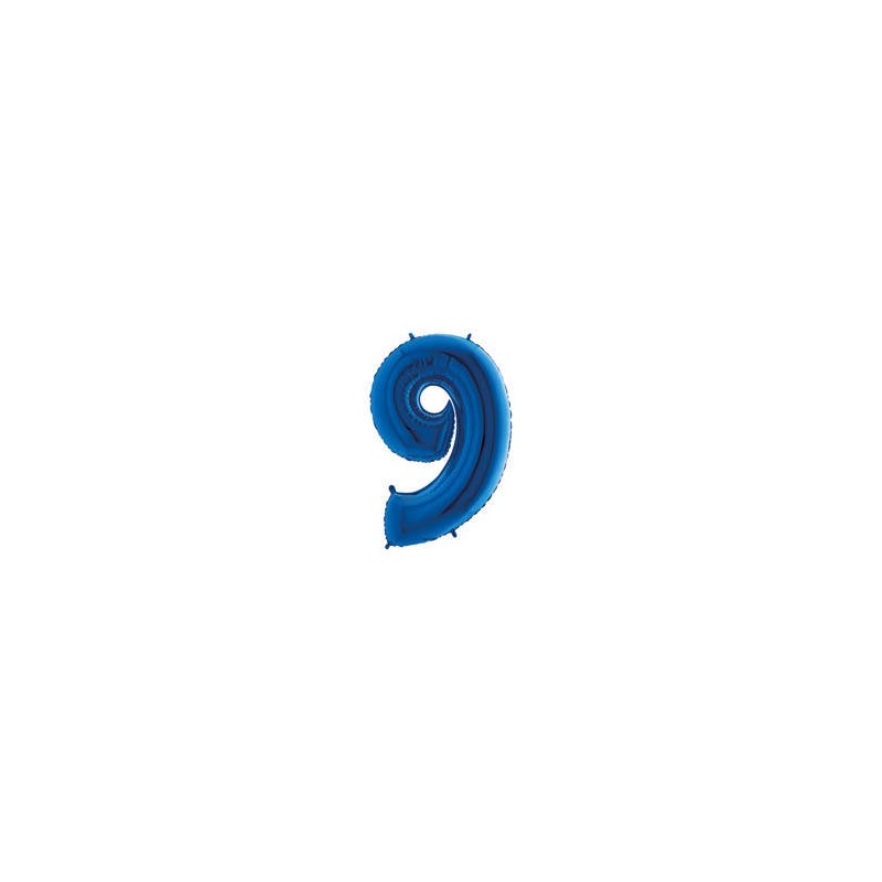 PALLONE NUMERO 9 MYLAR 102cm 40 BLU