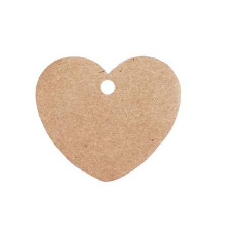 TAG CARTA KRAFT 4,5x7,5cm 20pz CUORE AVANA