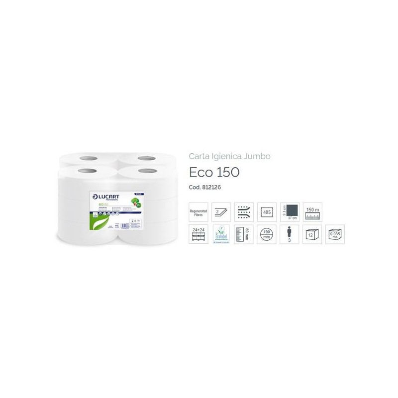 IGIENICA MINI JUMBO LUCART ECO D.V. 150mt 12 ROTOLI