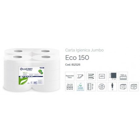 IGIENICA MINI JUMBO LUCART ECO D.V. 150mt 12 ROTOLI