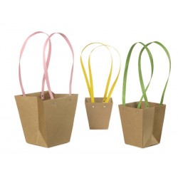 SHOPPER CARTA TRAPEZE 17x20+12cm MANICO COL. ASS.TI
