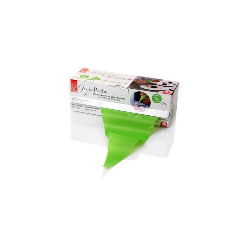 SAC A POCHE MONOUSO 53x28 VERDE GRIPY ANTISCIVOLO 80MY 100pz