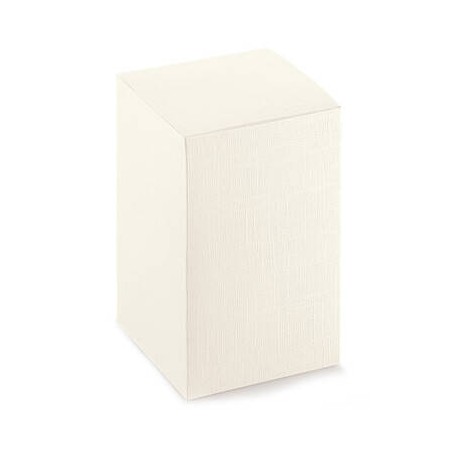 SCATOLA PIEGHEVOLE 10x10x16cm SETA BIANCO 10pz