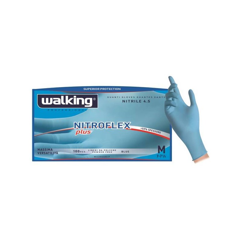 GUANTI NITROFLEX PLUS WALKING SENZA POLVERE TG.XL 100pz