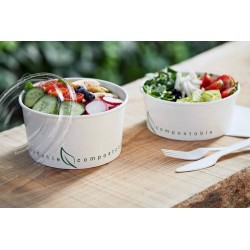 INSALATIERA CARTONCINO BIANCO COMPOST 1000cc ø15x7,8h 24pz