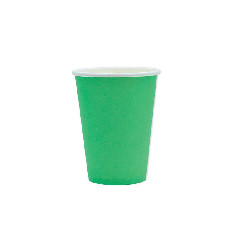 BICCHIERI 200cc ECOLOR BIODEGRADABILI VERDE 25pz