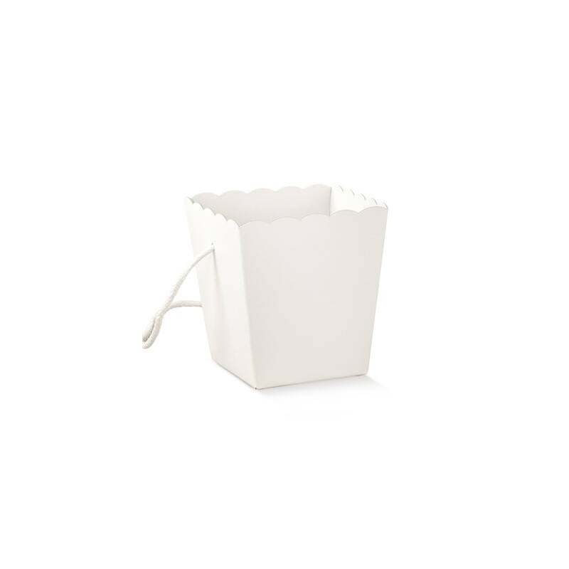 VASO IN CARTONCINO 15x15x18cm FIBRA BIANCO