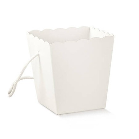VASO IN CARTONCINO 15x15x18cm FIBRA BIANCO