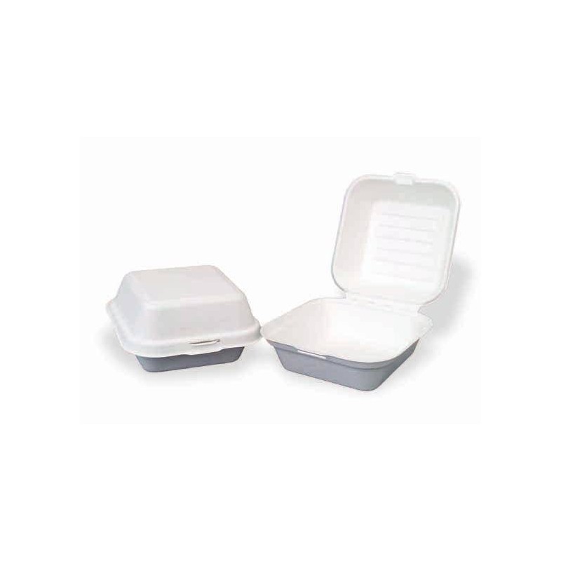 SCATOLA HAMBURGHER POLPA BIO COMPOSTABILE 15,5x15,5x4,2cm 50pz