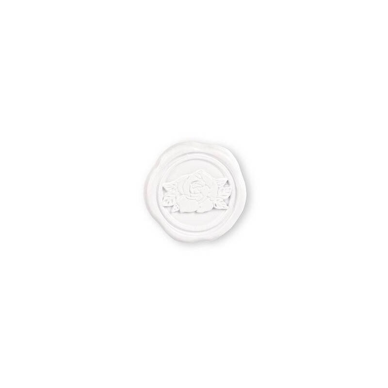 CERALACCA BIANCA CON ROSA ADESIVA Ø3,5cm 12pz
