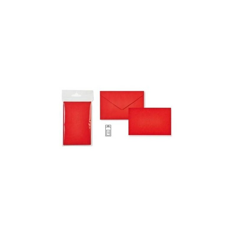 BIGLIETTO + BUSTA 7,5x11,2cm BERNA 10pz ROSSO