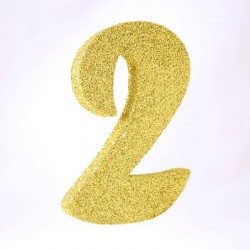 NUMERO POLISTIROLO GLITTER mm120x90 2 ORO