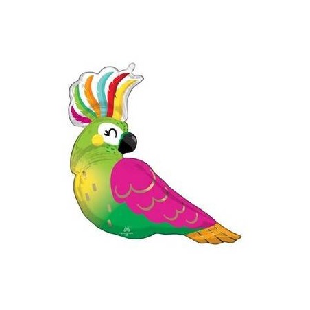 PALLONE MYLAR S/SHAPE PAPPAGALLO TROPICALE 78x71cm