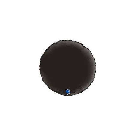 PALLONE MYLAR TONDO 18 45cm SATIN FUME' NERO