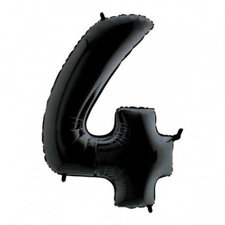 PALLONE NUMERO 4 MYLAR 102cm 40 NERO