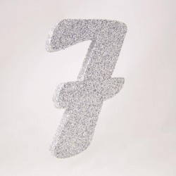 NUMERO POLISTIROLO GLITTER mm120x90 7 ARGENTO