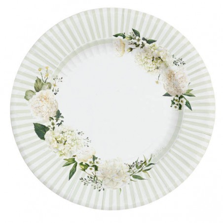 PIATTI PIANI ø27cm FLORAL WHITE 8pz