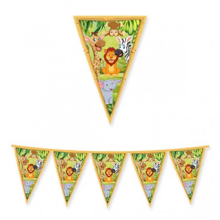 FESTONE BANDIERINE IN CARTA JUNGLE 3mt