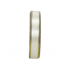NASTRO DOUBLE BORDO ORO mm15x25mt 101-BIANCO