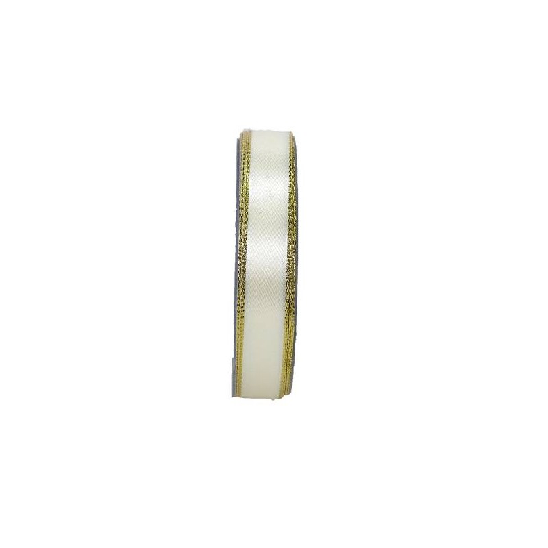 NASTRO DOUBLE BORDO ORO mm15x25mt 101-BIANCO