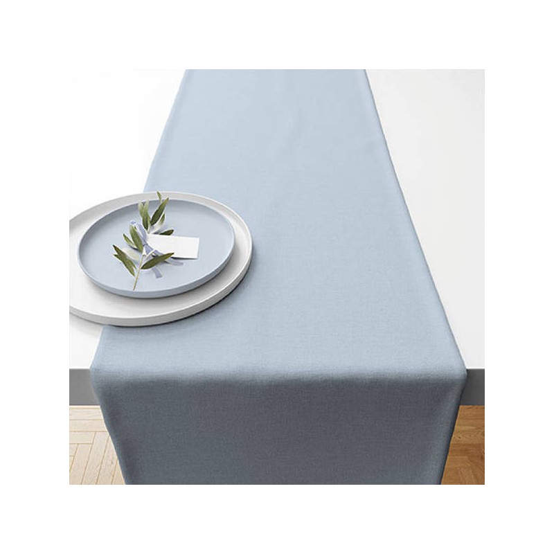 TABLERUNNER COTONE UNI BLU NEBBIA 40x150cm