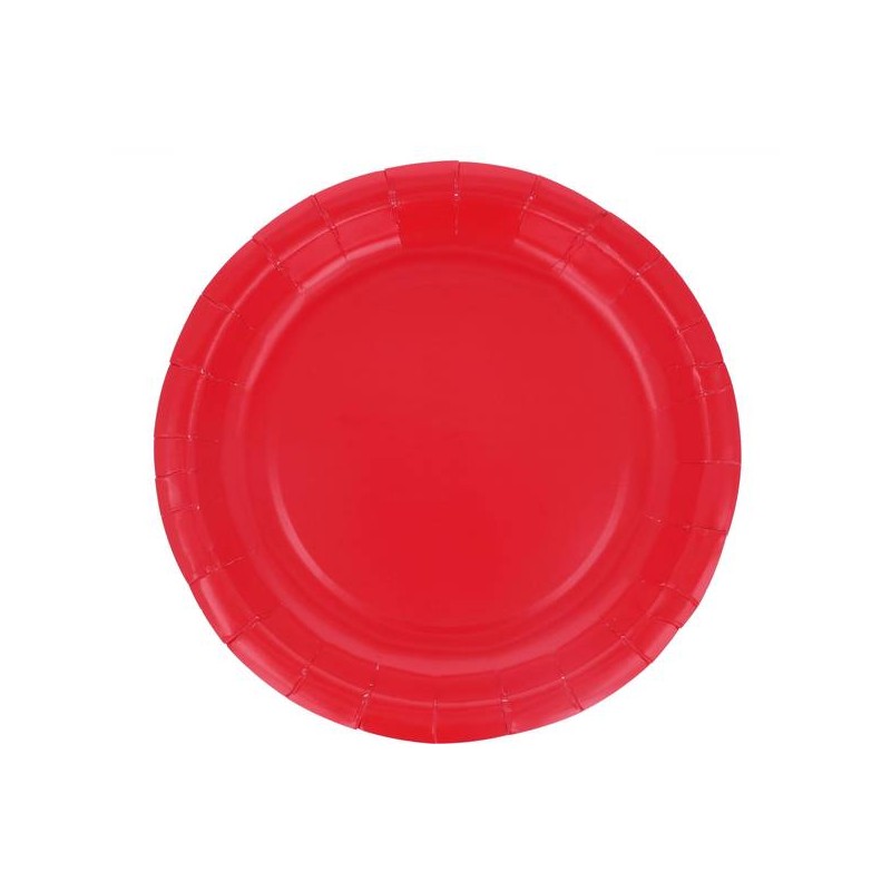 PIATTI PIANI CARTA BIODEGRADABILI 23cm ROSSO 15pz