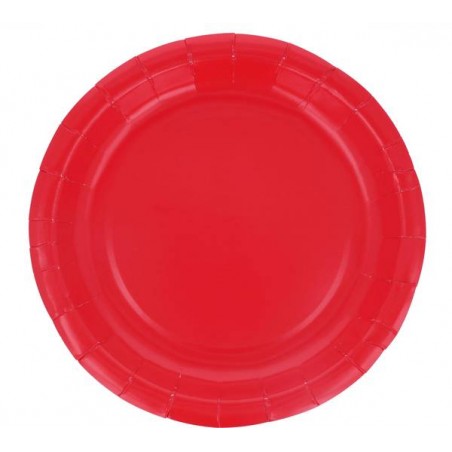 PIATTI PIANI CARTA BIODEGRADABILI 23cm ROSSO 15pz