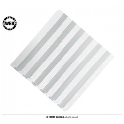 TOVAGLIOLI 33x33 RIGHE BIANCO-ARGENTO METAL 12pz