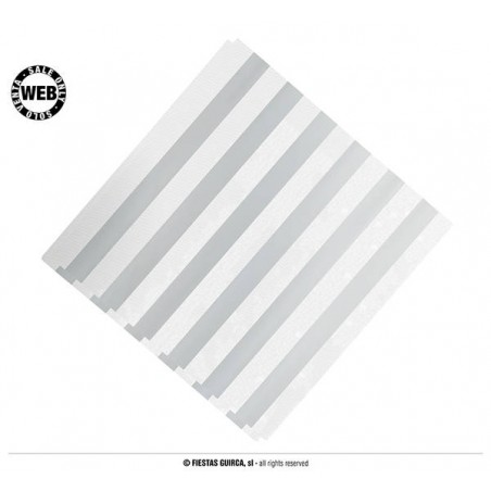 TOVAGLIOLI 33x33 RIGHE BIANCO-ARGENTO METAL 12pz