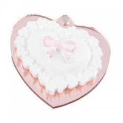 APPLICAZIONE PLEXI FORMA CUORE IN GESSO H.3cm ROSA 12pz