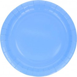 PIATTI PIANI CARTA BIODEGRADABILI 23cm CELESTE 15pz