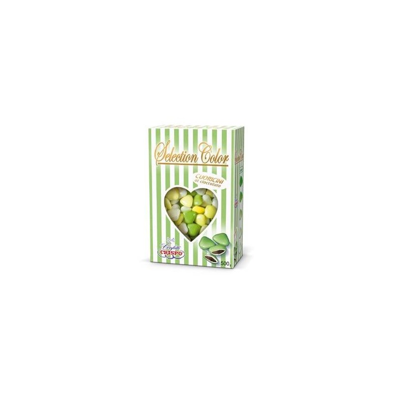 CONFETTI CIOCCOLATO CUORICINI SELECTION COLOR VERDI 500gr