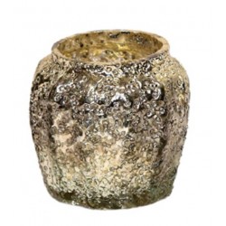 VASO PORTA CANDELA H.8cm ORO