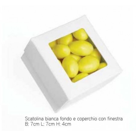 SCATOLA C/FINESTRA 7x7x4cm BIANCA 10pz
