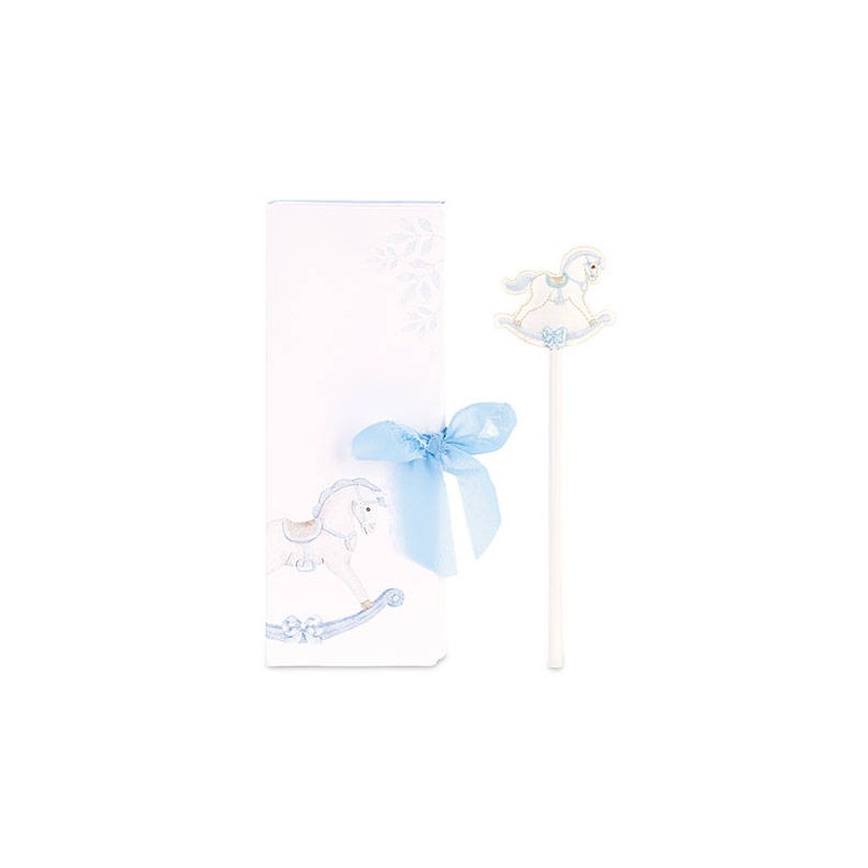 MATITA CAVALLINO AZZURRO CON BUSTA H21cm
