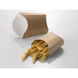 BOX DA FRITTI KRAFT/PE AVANA/BIANCO 10,5x5x10,5cm 100pz