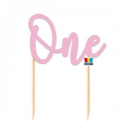 CAKE TOPPER ITALIC PRIMO COMPLEANNO ROSA