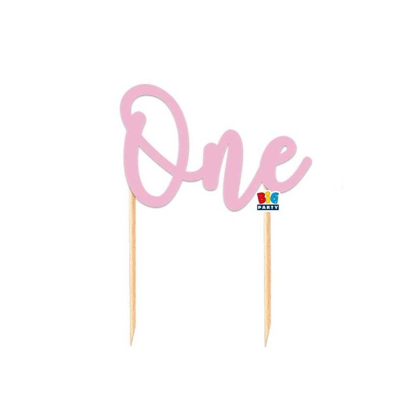 CAKE TOPPER ITALIC PRIMO COMPLEANNO ROSA