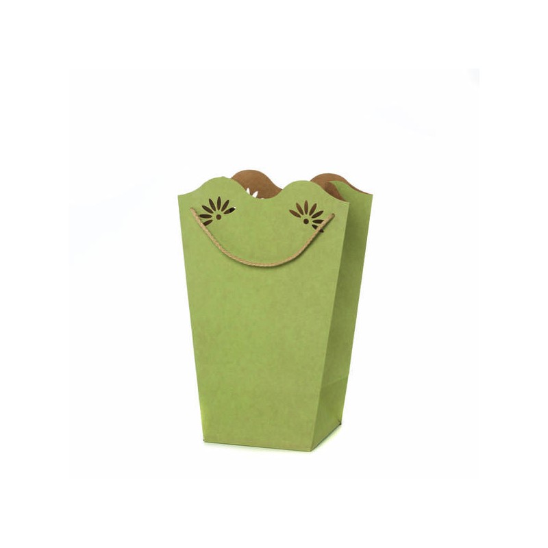 SHOPPER CARTA DAISY KRAFT 24x35+15x15cm 30-VERDE SALVIA