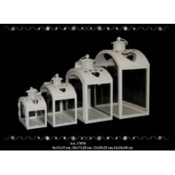 LANTERNA METALLO CUORI C/VETRO LES17070 25cm 4/4