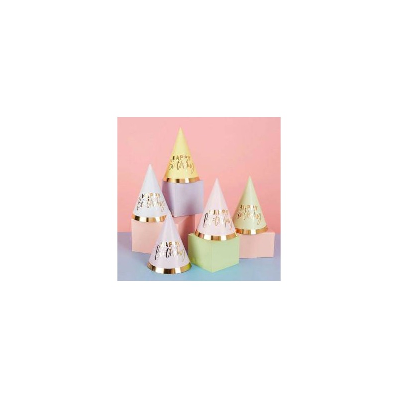 CAPPELLINO COLORI PASTELLO ASSORTITI 'HAPPY BIRTHDAY'