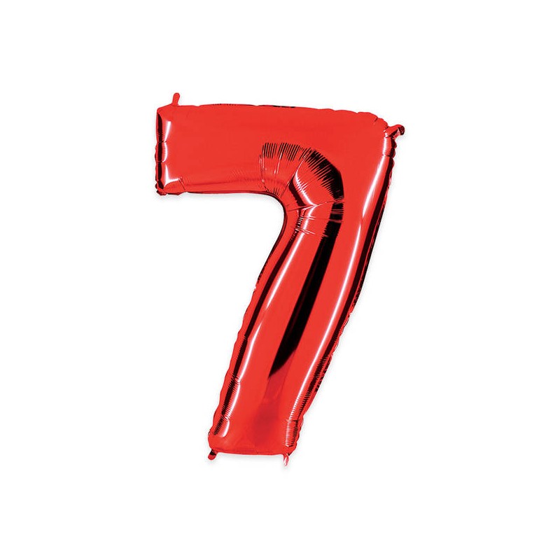 PALLONE NUMERO 7 MYLAR 102cm 40 ROSSO