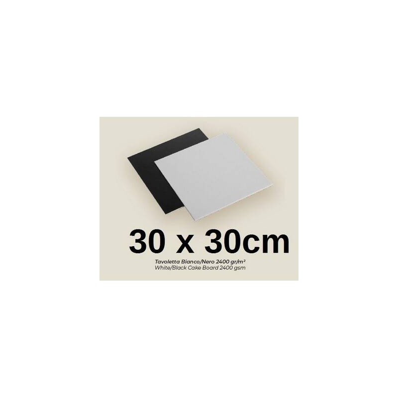 TAVOLETTE CARTONE 2400gr/mq BIANCO/NERO 30x30cm LISCE 10kg