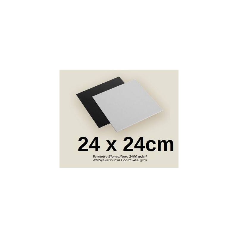 TAVOLETTE CARTONE 2400gr/mq BIANCO/NERO 24x24cm LISCE 10kg