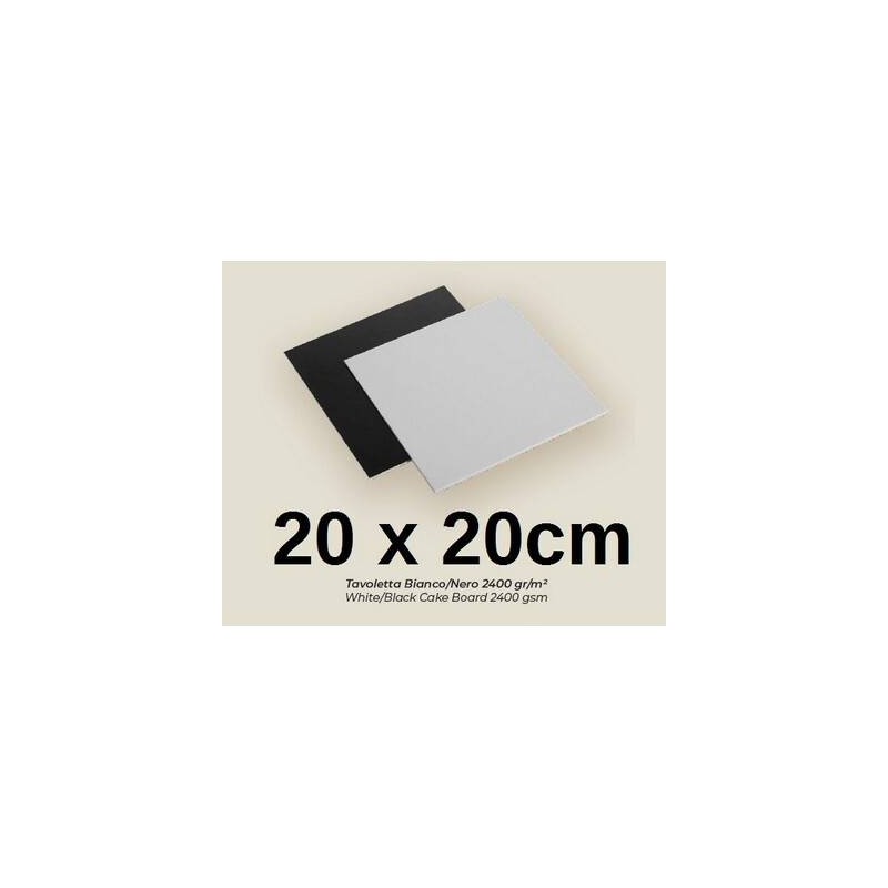 TAVOLETTE CARTONE 2400gr/mq BIANCO/NERO 20x20cm LISCE 10kg