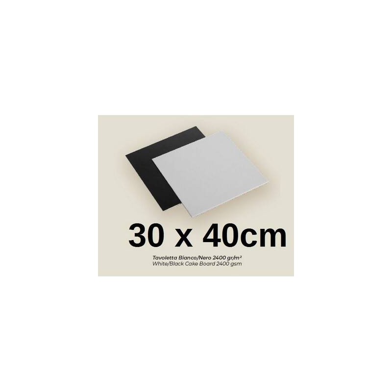 TAVOLETTE CARTONE 2400gr/mq BIANCO/NERO 40x50cm LISCE 10kg