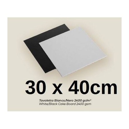 TAVOLETTE CARTONE 2400gr/mq BIANCO/NERO 40x50cm LISCE 10kg
