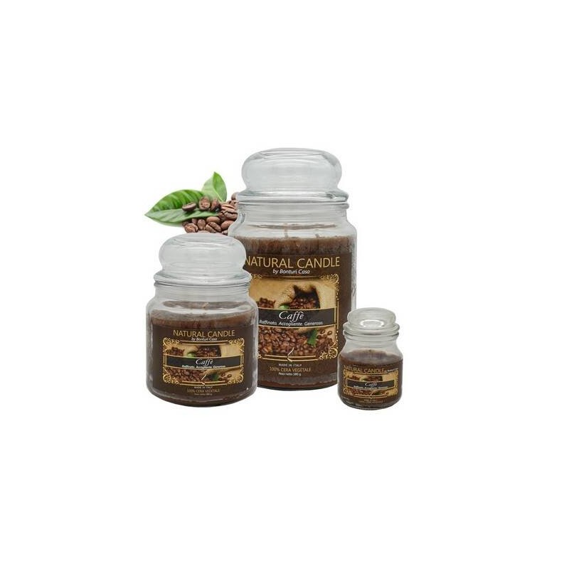 NATURE CANDLE 380gr GIARA 100% CERA VEGETALE CAFFE'