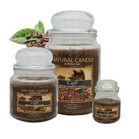 NATURE CANDLE 380gr GIARA 100% CERA VEGETALE CAFFE'