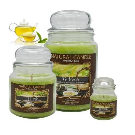 NATURE CANDLE 380gr GIARA 100% CERA VEGETALE TE' VERDE